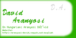 david aranyosi business card